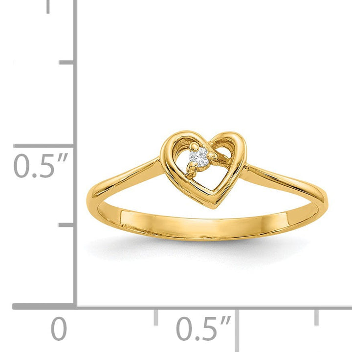 Lovely Rita's Ring 14k Yellow Gold Polished Diamond Heart Ring