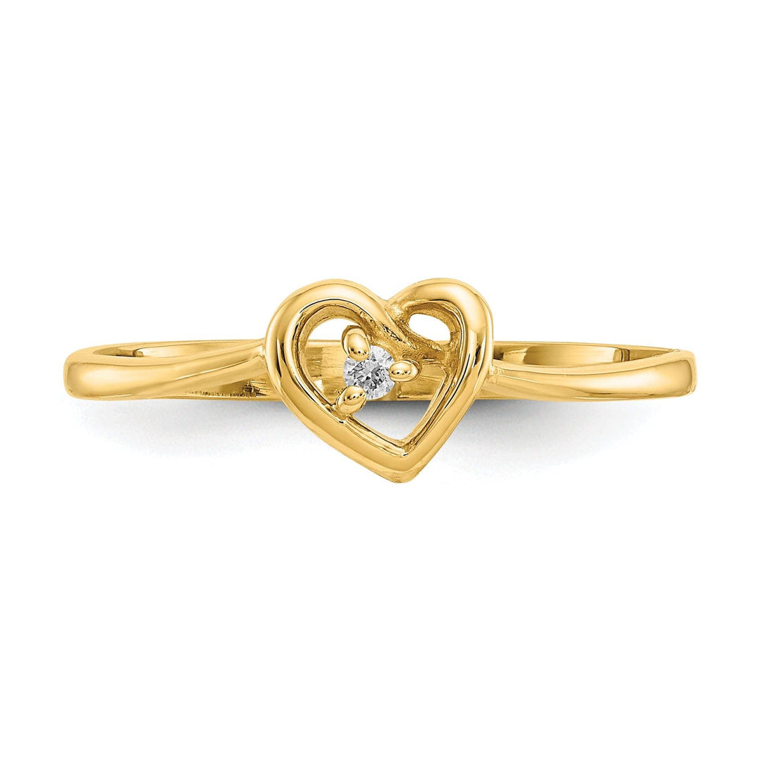 Lovely Rita's Ring 14k Yellow Gold Polished Diamond Heart Ring