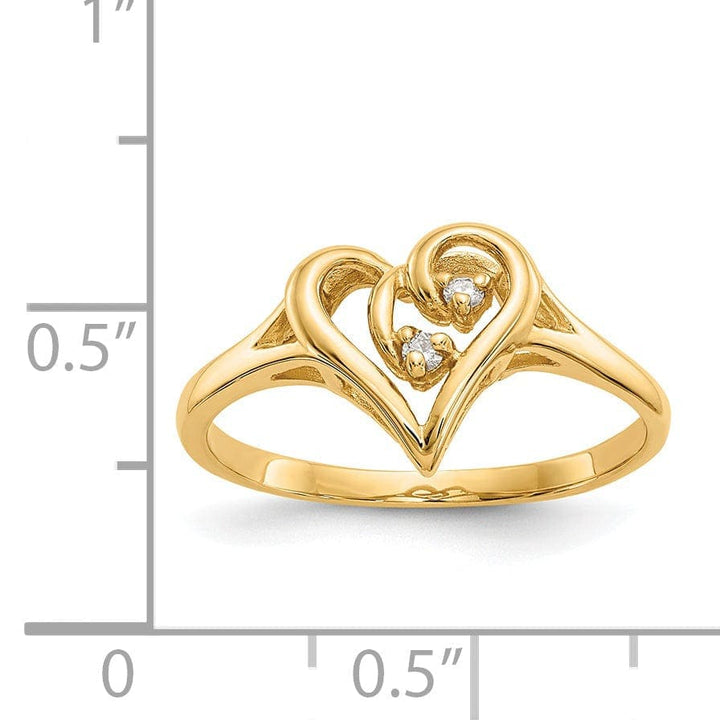 Lovely Rita's Ring 14k Yellow Gold Polished Diamond Heart Ring