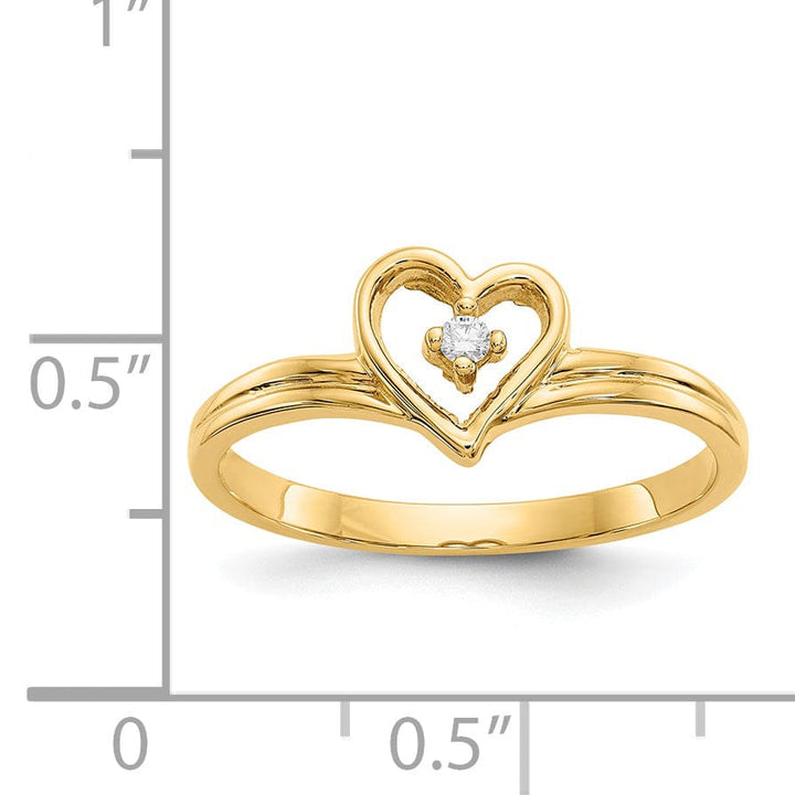 Lovely Rita's Ring 14k Yellow Gold Polished Diamond Heart Ring