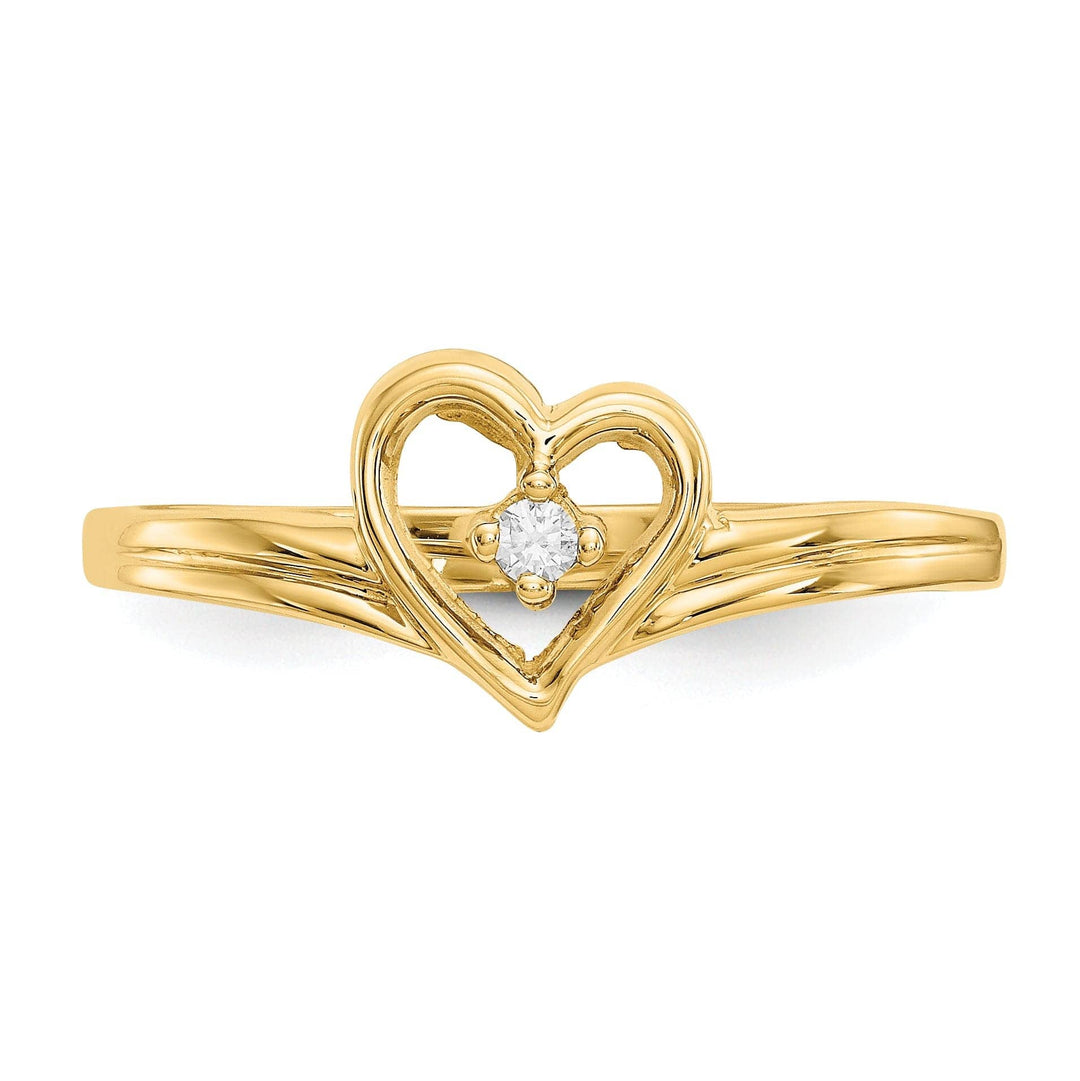 Lovely Rita's Ring 14k Yellow Gold Polished Diamond Heart Ring