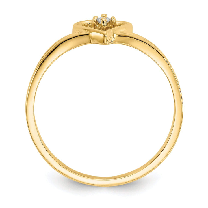 Lovely Rita's Ring 14k Yellow Gold Polished Diamond Heart Ring