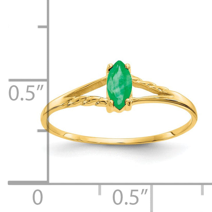 Lovely Rita's Ring 14k Yellow Gold Polished Emerald Birthstone Ring
