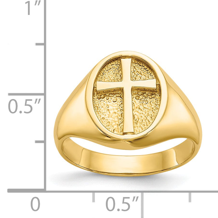 Lovely Rita's Ring 14k Yellow Gold Polished Eternal Life Cross Ring