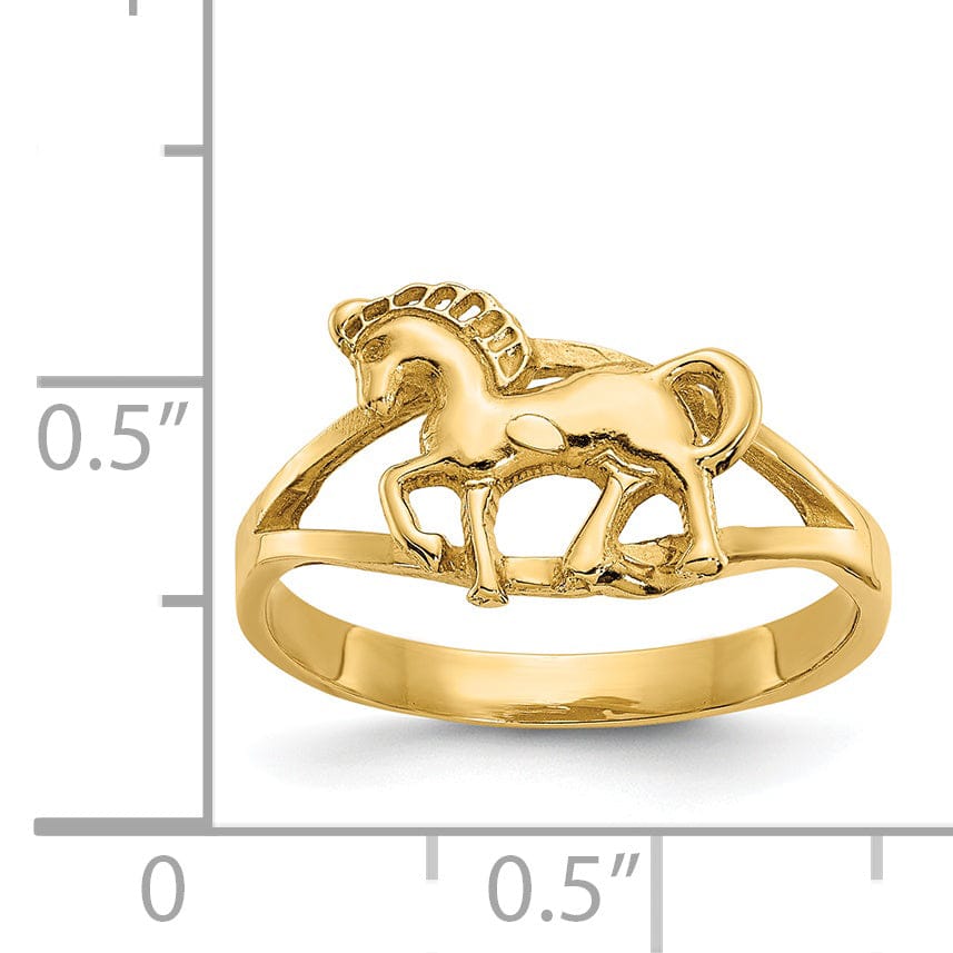 Lovely Rita's Ring 14k Yellow Gold Polished Horse Children's Ring