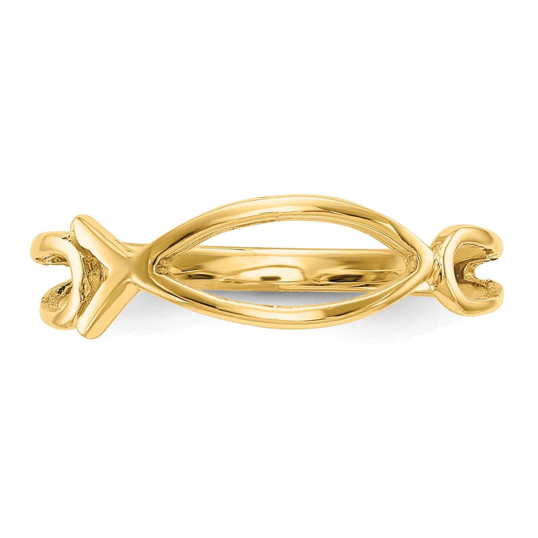 Lovely Rita's Ring 14k Yellow Gold Polished Ichthus Fish Ring