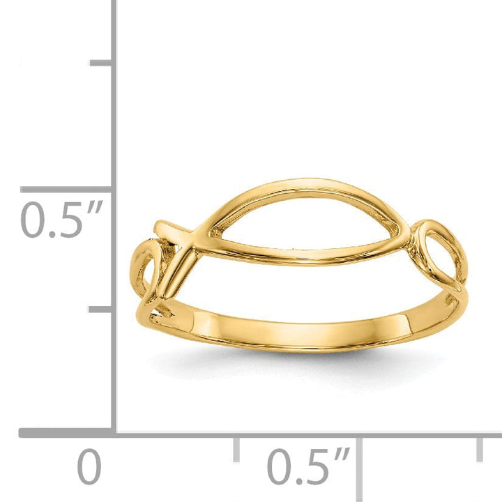 Lovely Rita's Ring 14k Yellow Gold Polished Ichthus Fish Ring