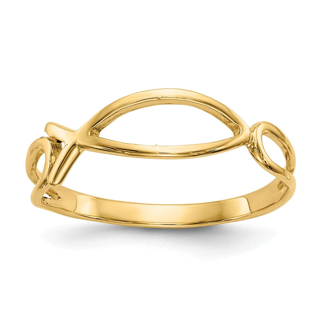 Lovely Rita's Ring 14k Yellow Gold Polished Ichthus Fish Ring