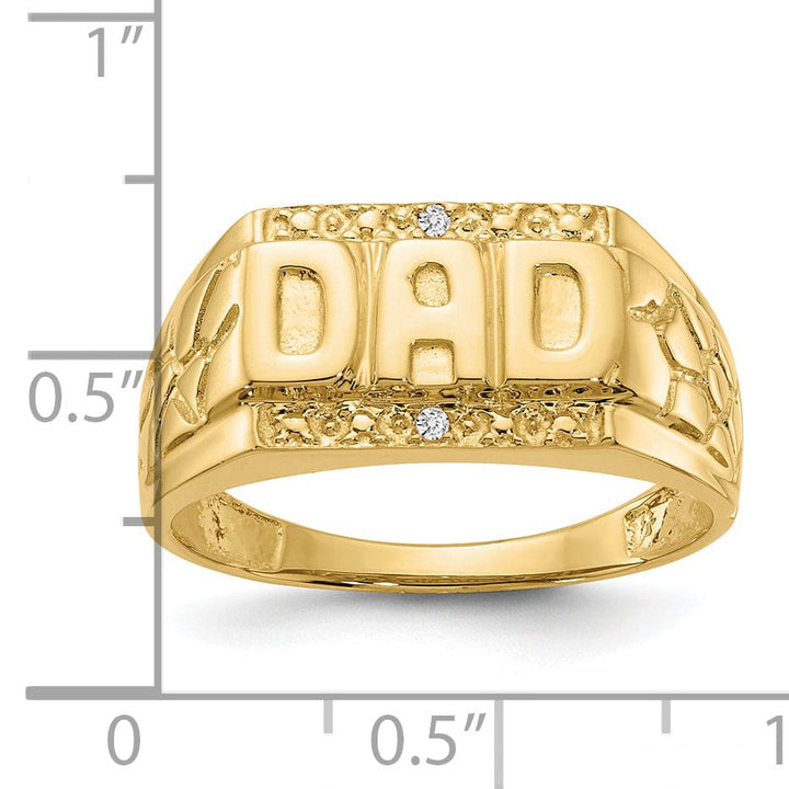 Lovely Rita's Ring 14k Yellow Gold Polished Men's Diamond Dad Ring