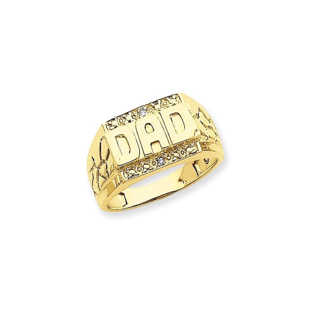 Lovely Rita's Ring 14k Yellow Gold Polished Men's Diamond Dad Ring