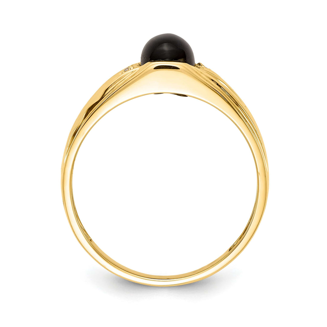Lovely Rita's Ring 14k Yellow Gold Polished Men's Onyx Diamond Ring