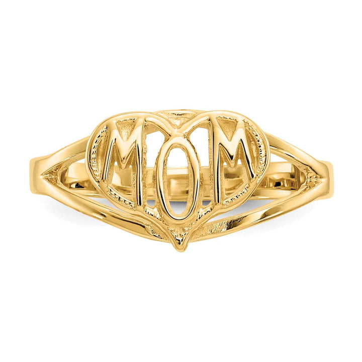 Lovely Rita's Ring 14k Yellow Gold Polished 'Mom' Heart Ring