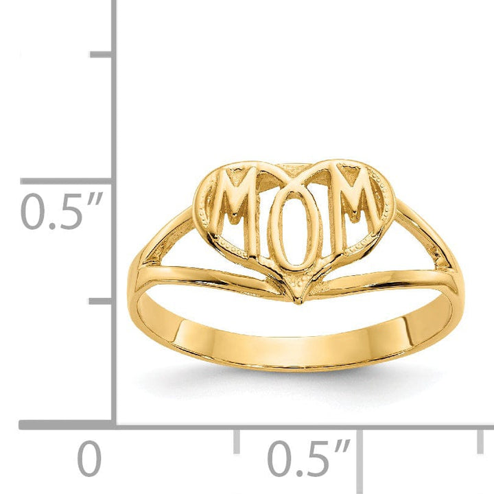 Lovely Rita's Ring 14k Yellow Gold Polished 'Mom' Heart Ring