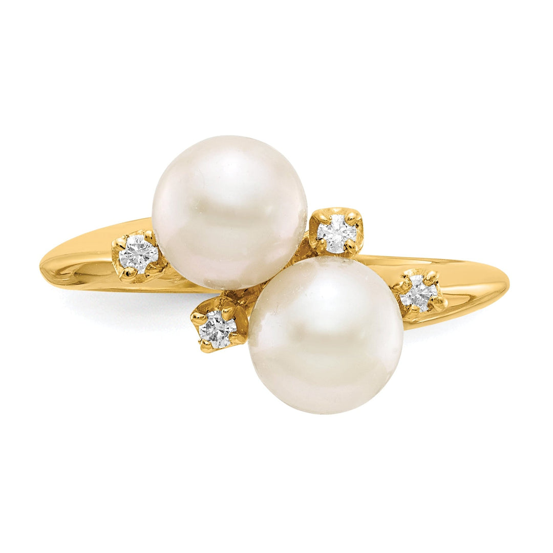 Lovely Rita's Ring 14k Yellow Gold Polished Pearl Diamond Ring