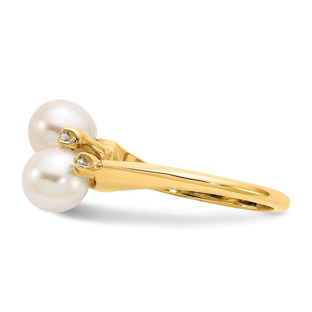 Lovely Rita's Ring 14k Yellow Gold Polished Pearl Diamond Ring