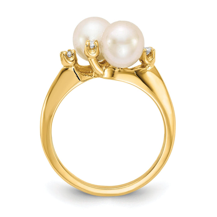 Lovely Rita's Ring 14k Yellow Gold Polished Pearl Diamond Ring
