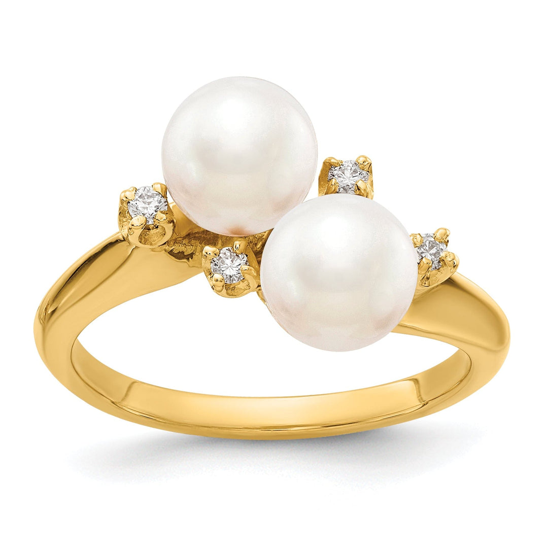 Lovely Rita's Ring 14k Yellow Gold Polished Pearl Diamond Ring