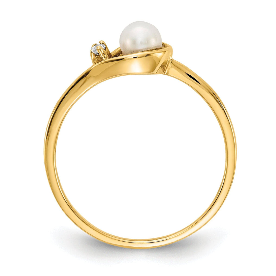 Lovely Rita's Ring 14k Yellow Gold Polished Pearl Diamond Ring