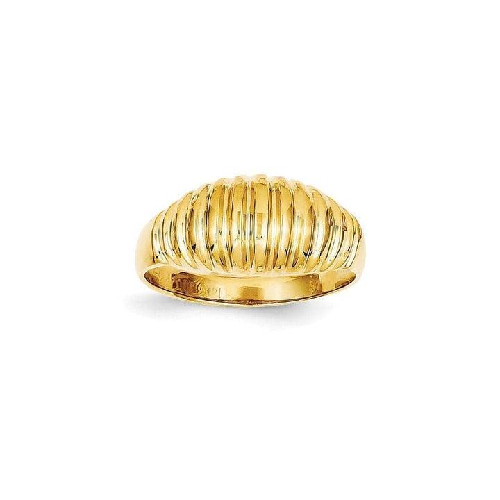 Lovely Rita's Ring 14k Yellow Gold Polished Ribbed Dome Ring