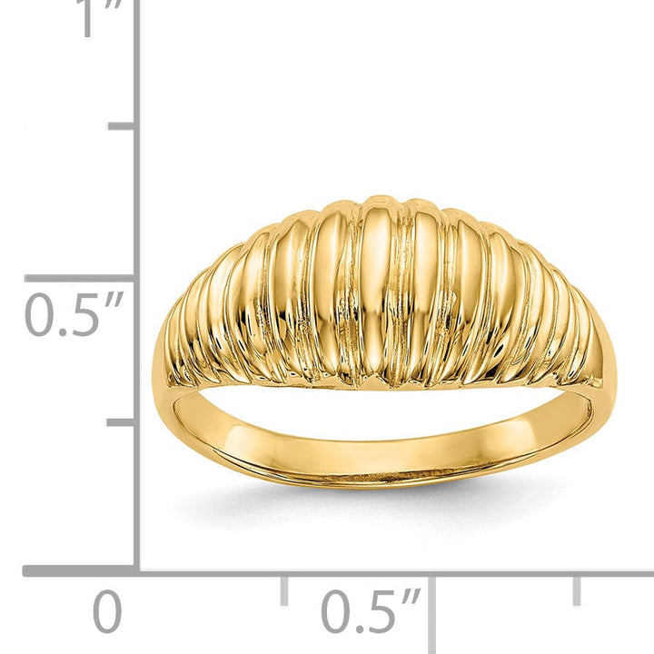 Lovely Rita's Ring 14k Yellow Gold Polished Ribbed Dome Ring