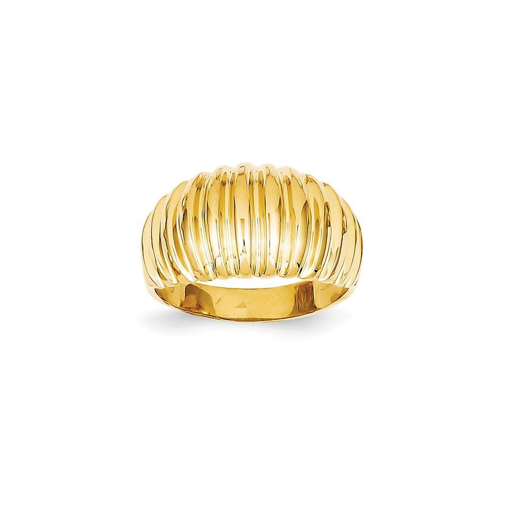 Lovely Rita's Ring 14k Yellow Gold Polished Ribbed Dome Ring