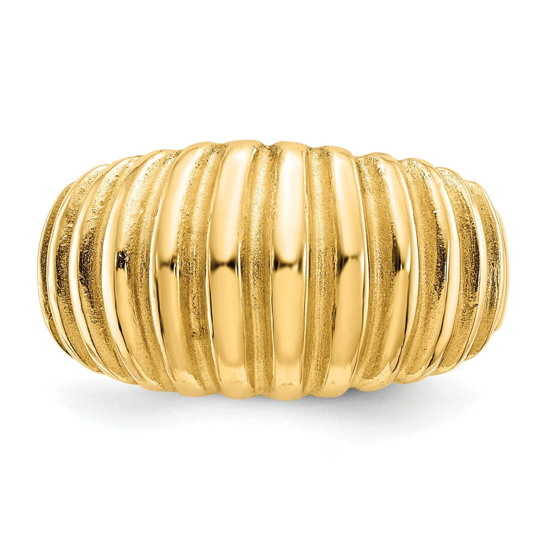 Lovely Rita's Ring 14k Yellow Gold Polished Ribbed Dome Ring