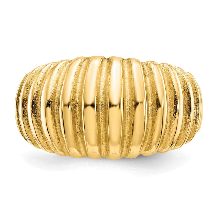 Lovely Rita's Ring 14k Yellow Gold Polished Ribbed Dome Ring