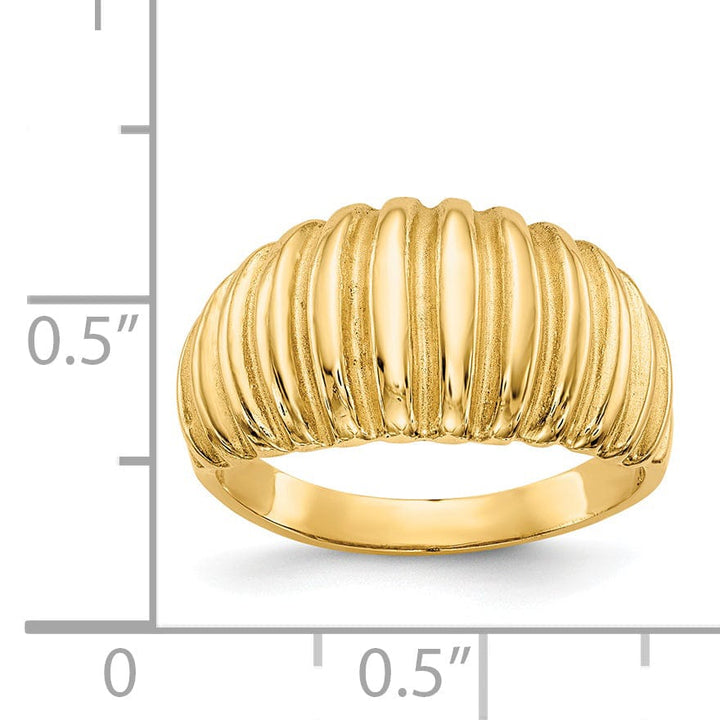 Lovely Rita's Ring 14k Yellow Gold Polished Ribbed Dome Ring