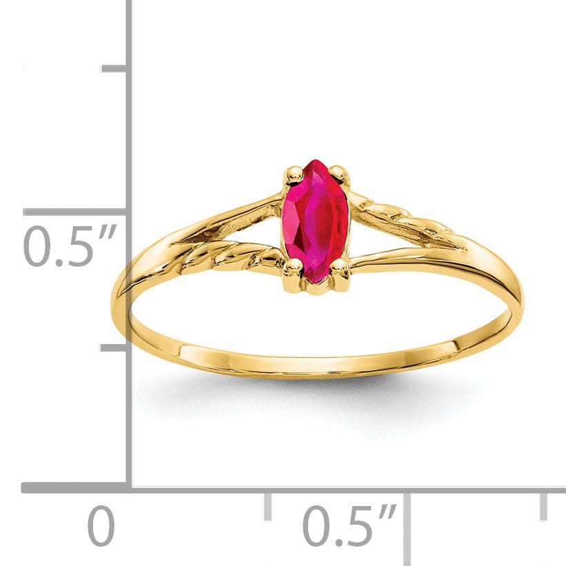 Lovely Rita's Ring 14k Yellow Gold Polished Ruby Birthstone Ring