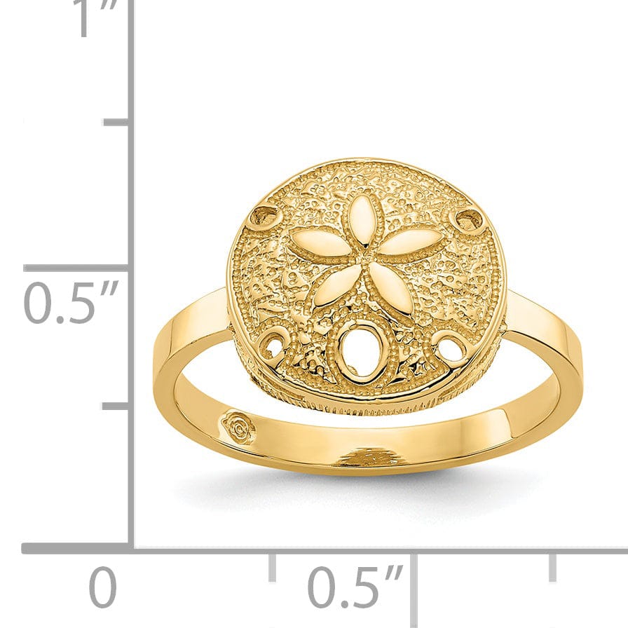 Lovely Rita's Ring 14k Yellow Gold Polished Sand Dollar Ring