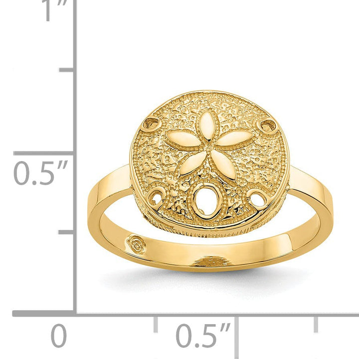 Lovely Rita's Ring 14k Yellow Gold Polished Sand Dollar Ring