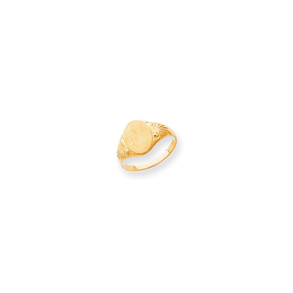 Lovely Rita's Ring 14k Yellow Gold Polished Satin Signet Ring