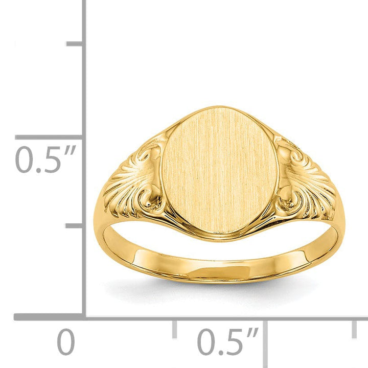 Lovely Rita's Ring 14k Yellow Gold Polished Satin Signet Ring