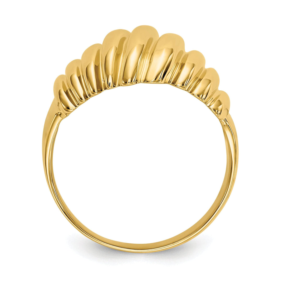 Lovely Rita's Ring 14k Yellow Gold Polished Scalloped Dome Ring