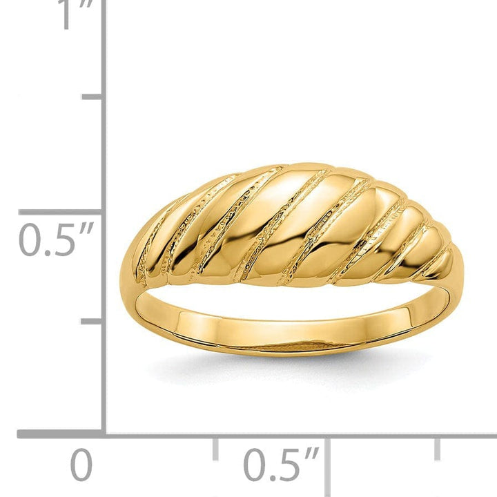 Lovely Rita's Ring 14k Yellow Gold Polished Scalloped Dome Ring