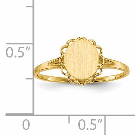 Lovely Rita's Ring 14k Yellow Gold Polished Solid Signet Ring