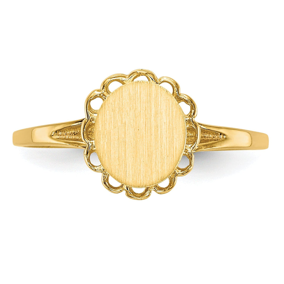 Lovely Rita's Ring 14k Yellow Gold Polished Solid Signet Ring