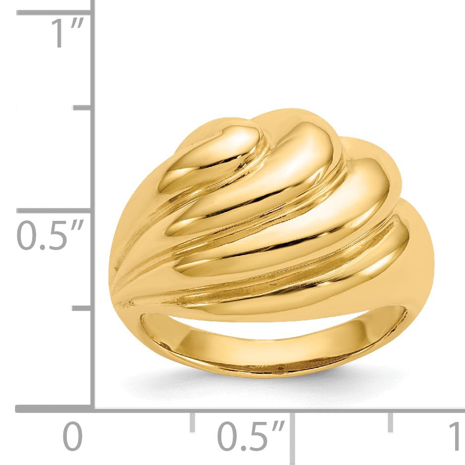 Lovely Rita's Ring 14k Yellow Gold Polished Swirl Dome Ring
