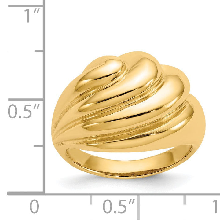 Lovely Rita's Ring 14k Yellow Gold Polished Swirl Dome Ring