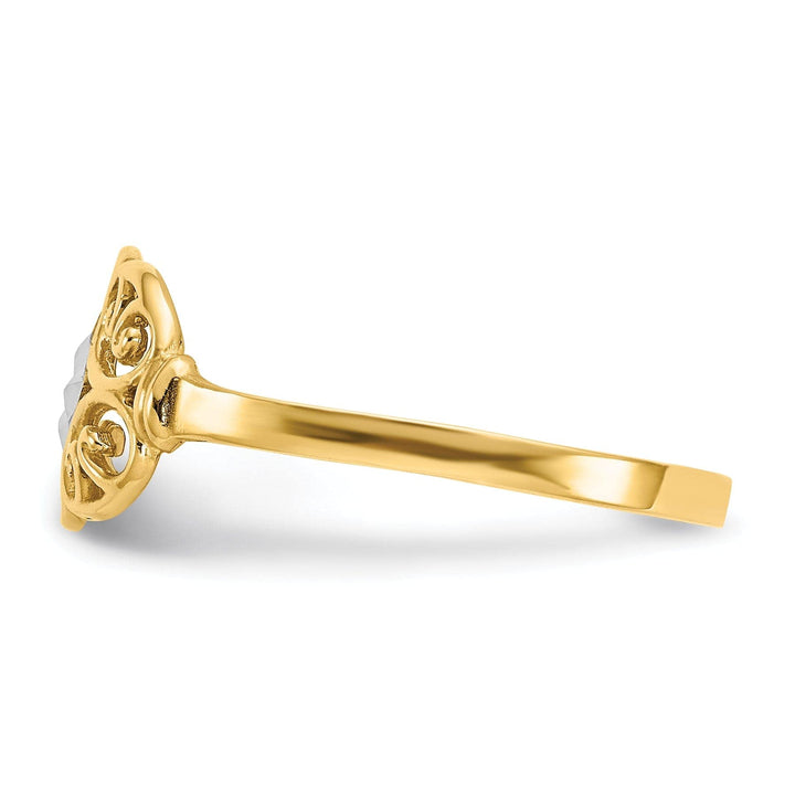 Lovely Rita's Ring 14k Yellow Gold Rhodium Filigree Ring
