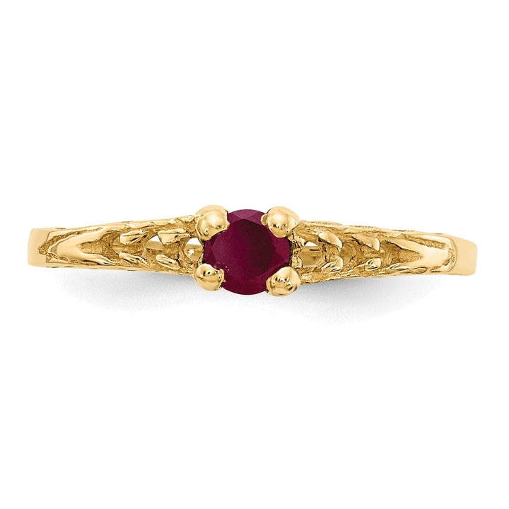 Lovely Rita's Ring 14k Yellow Gold Ruby Birthstone Baby Ring
