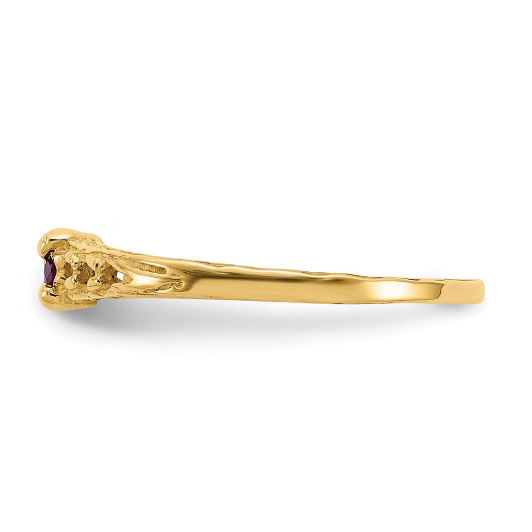 Lovely Rita's Ring 14k Yellow Gold Ruby Birthstone Baby Ring