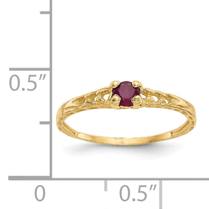 Lovely Rita's Ring 14k Yellow Gold Ruby Birthstone Baby Ring