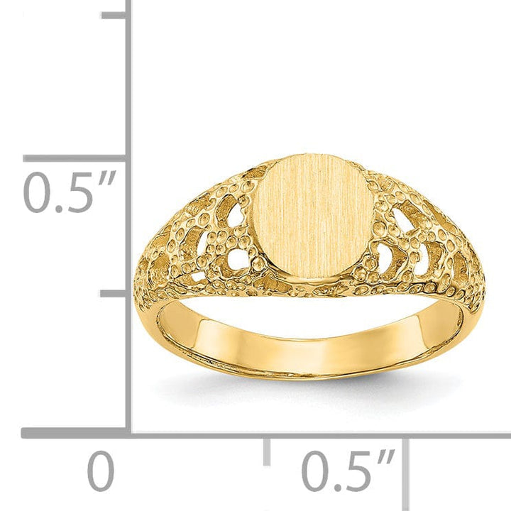 Lovely Rita's Ring 14k Yellow Gold Signet Children's Ring