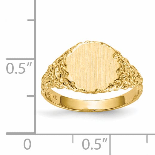 Lovely Rita's Ring 14k Yellow Gold Solid Back Signet Ring