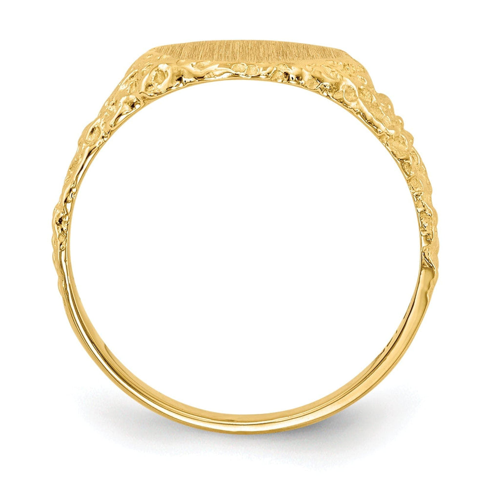 Lovely Rita's Ring 14k Yellow Gold Solid Back Signet Ring