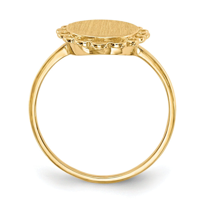Lovely Rita's Ring 14k Yellow Gold Solid Back Signet Ring