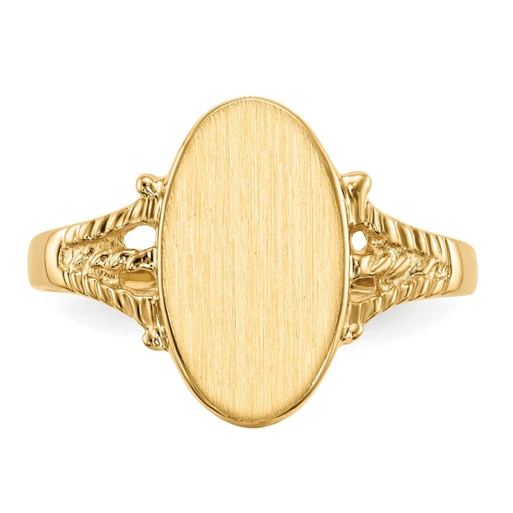 Lovely Rita's Ring 14k Yellow Gold Solid Back Signet Ring