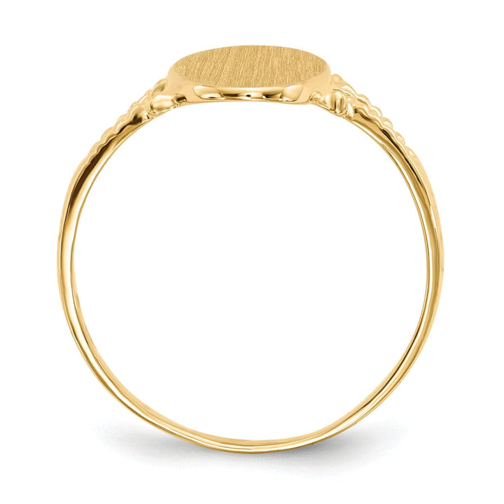 Lovely Rita's Ring 14k Yellow Gold Solid Back Signet Ring
