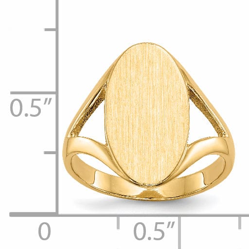 Lovely Rita's Ring 14k Yellow Gold Solid Back Signet Ring